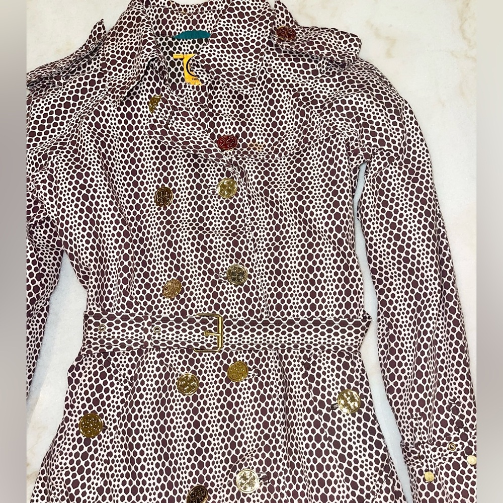 Tory Burch animal print trench coat - Picture 7 of 14